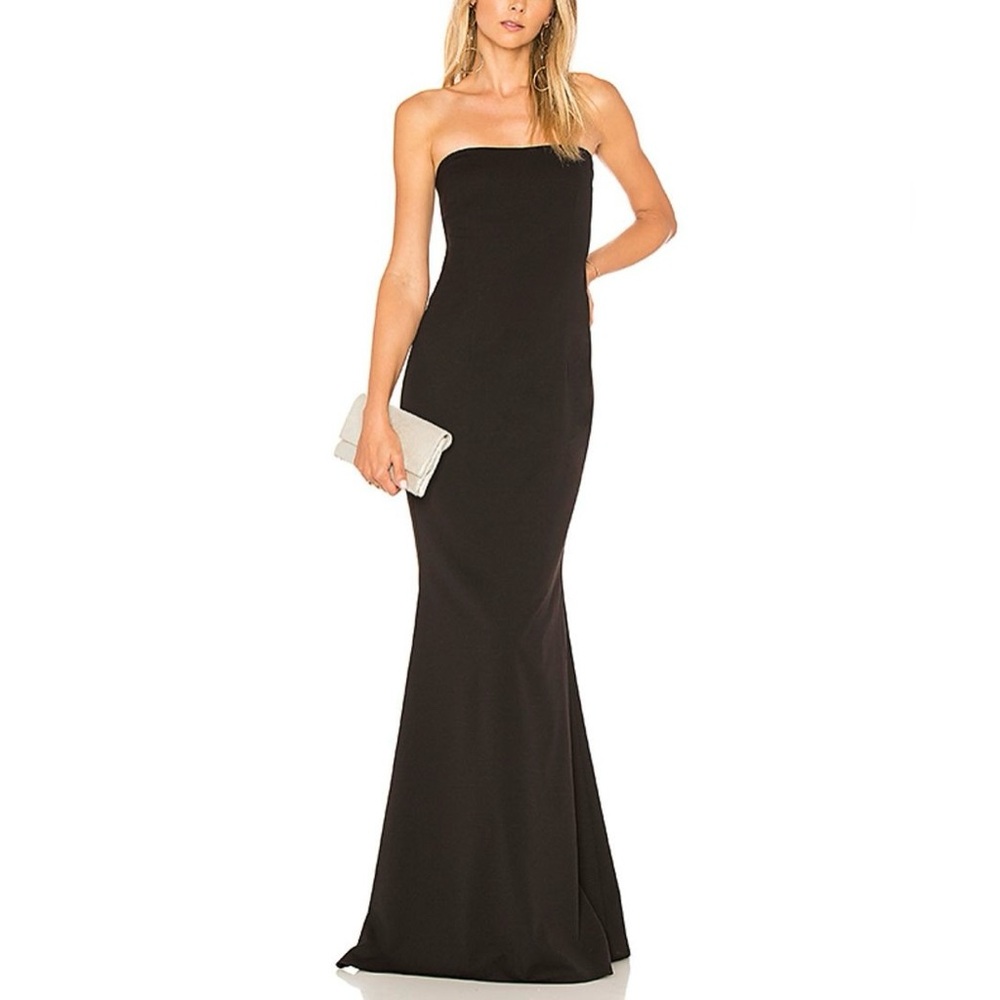 Katie May Black Strapless Gown